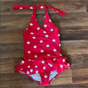 HANNA ANDERSSON RED POLKADOT SWIM 110